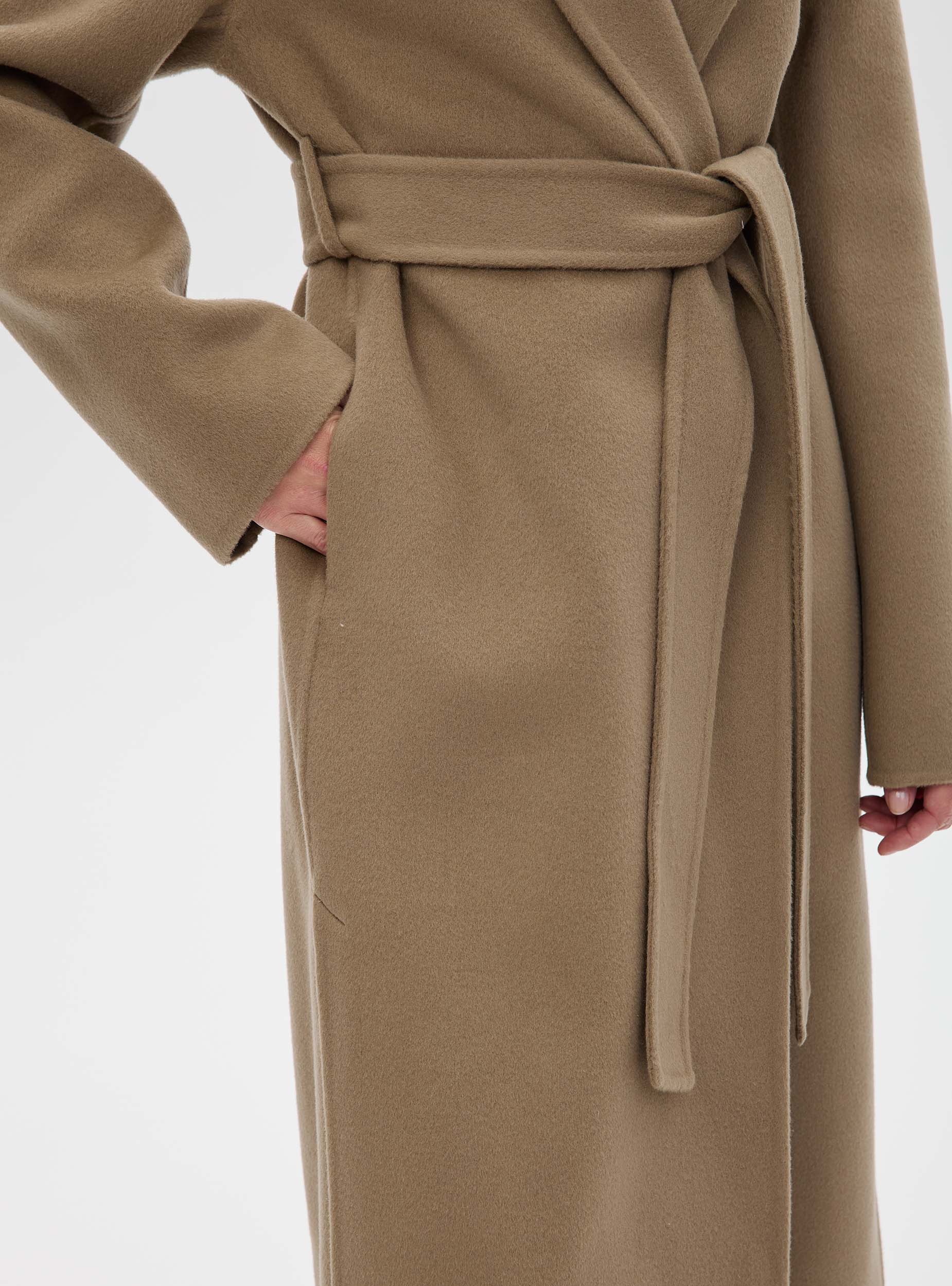 Пальто с воротником шалька double coat